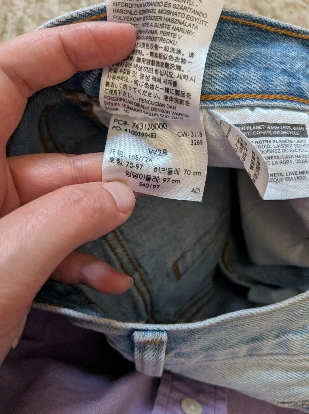 Levi's Big E Deconstructed Raw Hem Light Blue Denim Zip-Front Mini Skirt
